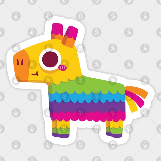 Cute and Colorful Fiesta Pinata Donkey Sticker by rustydoodle